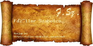 Füller Szabolcs névjegykártya