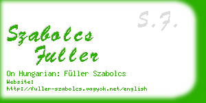 szabolcs fuller business card