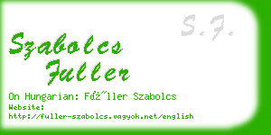 szabolcs fuller business card